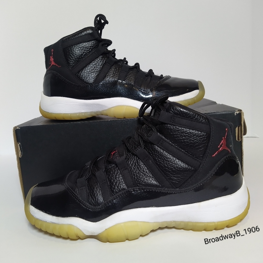 Nike Jordan 11 "72-10" Black/Gym Red-White/Anthracite Youth Sz 5.5/Wmn's Sz 7